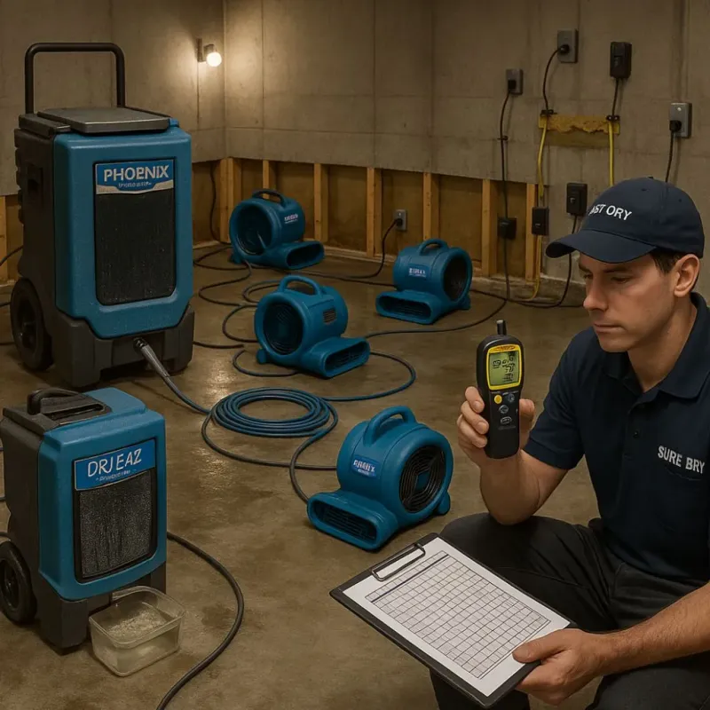 Structural Drying and Dehumidification process in Phippsburg, ME